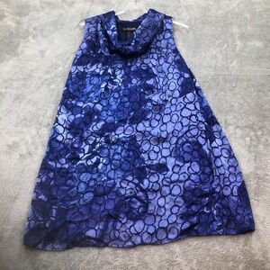 Lane Bryant Blue Purple Sleeveless Cowl Neck Shift Dress Women's Plus Size 14